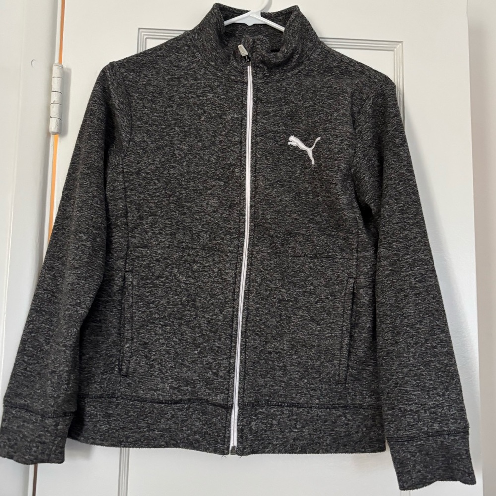 Puma Boys Charcoal Zip-Up Fleece Jacket SZ M (10/12)